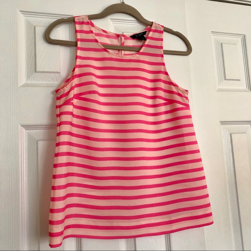 Jcrew Pink strip blouse